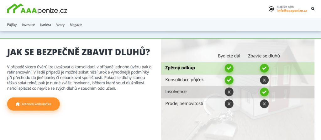 Zpětný odkup nemovitosti je jedním z nejbezpečnějším způsobů, jak se zbavit dluhů.